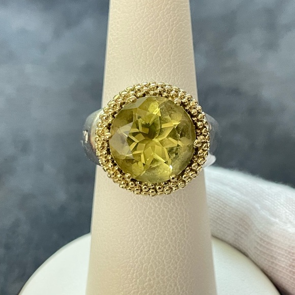 LAGOS Jewelry - Lagos Caviar 925 & 18k Gold Lemon Citrine Cocktail Ring 6